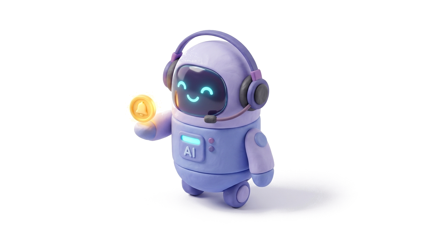 3D Claymorphic AI Concierge Robot